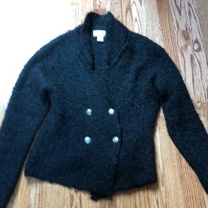 Button front mohair sweater